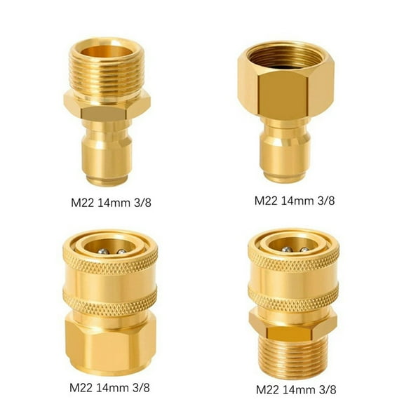 Pressure Washer Quick Connect Kit M22-15/14Mm Quick Connect Fitting Coupler Brass Pressure Washer Adapters For Power Washer G-Un