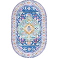 thumbnail image 1 of Unique Loom Revival Tapis de Bordure Médaillon 5' x 8' Ovale Bleu/teal, 1 of 2