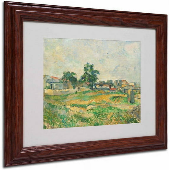 Trademark Fine Art "Landscape Near Paris 1876" Canvas Art by Paul Cezanne, Wood Frame