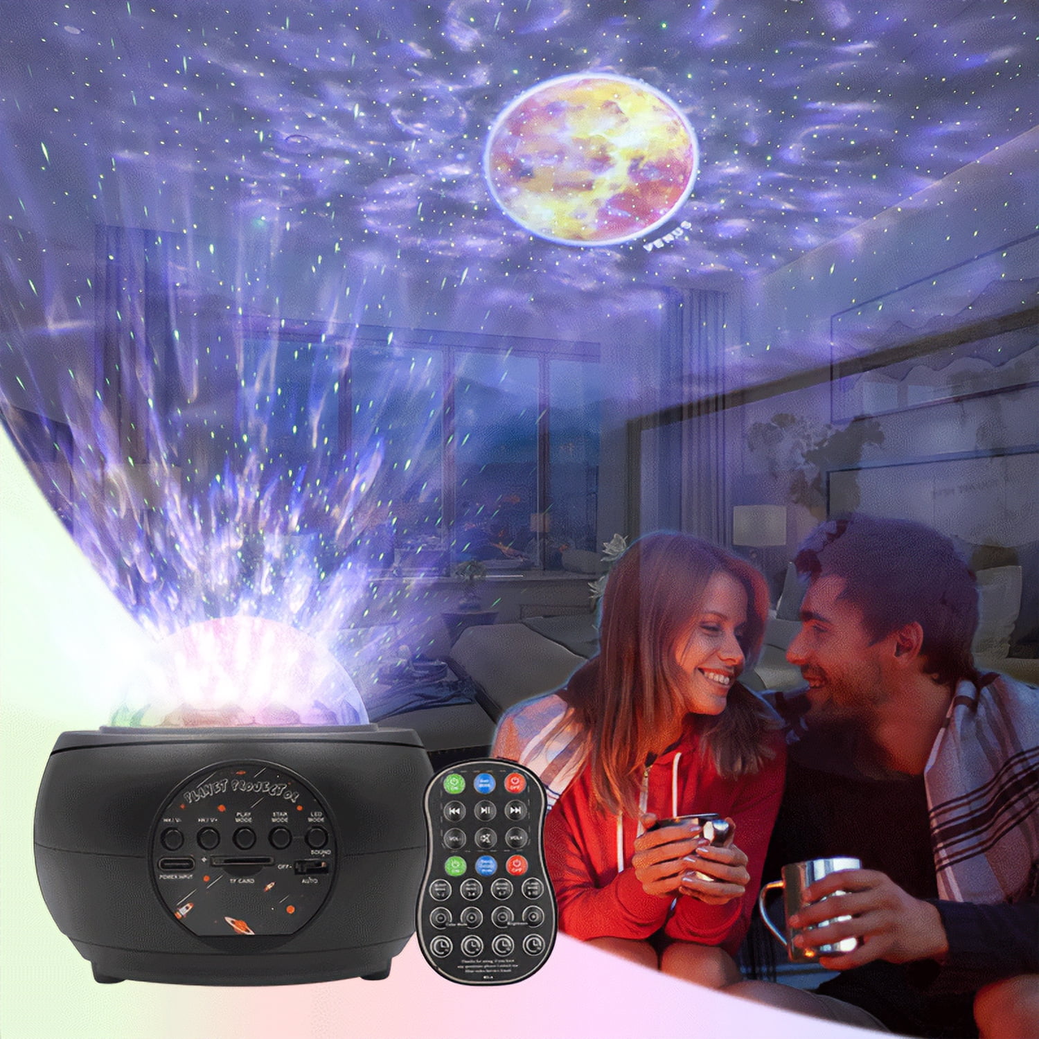 AMBLER Galaxy Projector, Star Projector for Bedroom, Bluetooth Speaker Night Light for Kids Adults Home Ceiling Gaming Room Decor
