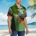 thumbnail image 3 of Fuzoiu Red-Eyed Tree Frog Print Hawaiian Shirt for Men, Summer Beach Casual Short Sleeve Button Down Shirts, Men’s Beach Summer Shirts with Pocket,Large, 3 of 7