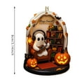 thumbnail image 3 of Create Your Own Personalized Reading Nook with Ghost and Pumpkin, Christmas Spooky Ornament, Reading Room Christmas Ornament, Christmas Ghost 2D Acrylic Flat Hangings Gift, 3 of 7