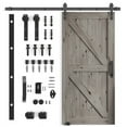 thumbnail image 5 of Mixoy Sliding Barn Door with 6.6ft Barn Door Hardware Kit&Handle,Pre-Drilled Ready to Assemble 30in*84in - Brown, 5 of 5