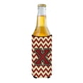 thumbnail image 2 of Carolines Treasures CJ1061-XMUK Letter X Chevron Maroon and Gold Ultra Beverage Insulators for slim cans  Slim Can, 2 of 2