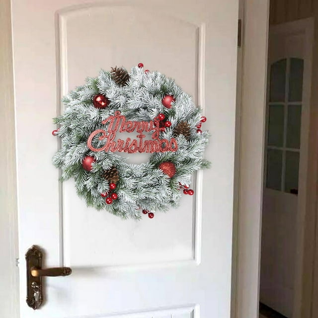 Guirnalda navideña Artificial para puerta delantera, 35cm, inauguración de la casa, guirnalda navideña, guirnalda navideña para balcón, porche de boda estilo A Macarena Guirnalda navideña