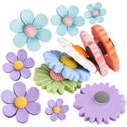 12 Pcs Flower Fridge Magnets Self Adhesive Magnetic Refrigerator Stickers Car Decals Lovely Stickers for Whiteboard Refrigerator Car