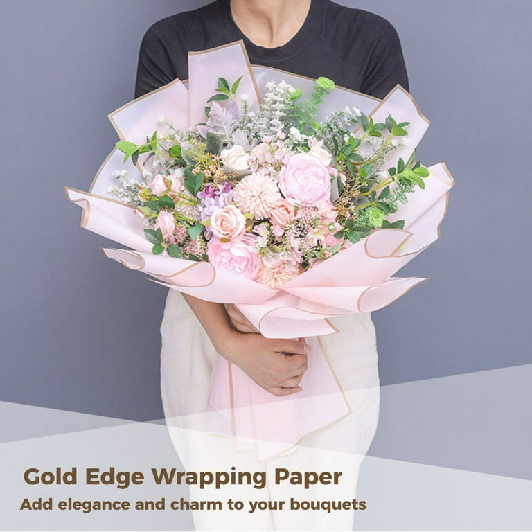 20Pcs Floral Wrapping Paper Elegant Waterproof Floral Bouquet Wrapping  Paper for Wedding Birthday Gifts