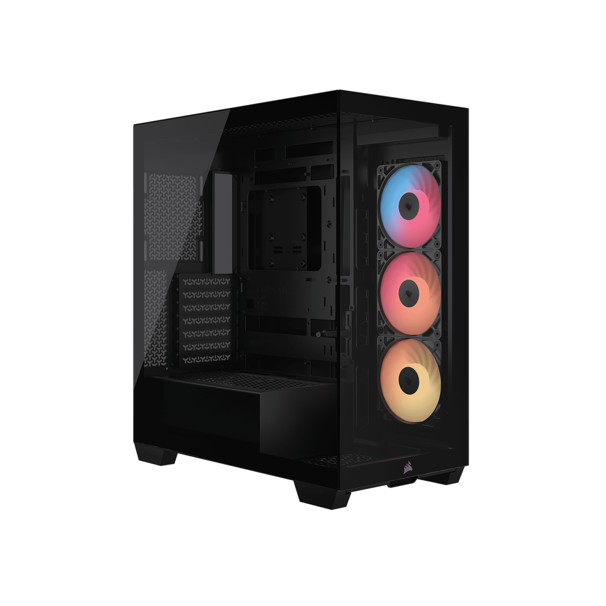 CORSAIR 3500X RS-R ARGB Mid-Tower PC Case – 3x Pre-Installed RS120-R ARGB Fans – GPU Anti-Sag Arm – Tempered Glass – Fits up to 10x 120mm Fans – Reverse Connection Motherboard Compatible