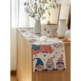 thumbnail image 5 of Table Runner 108 Inches Long for Kitchen Dining, Independence Day Dresser Scarf Farmhouse, Dining Table Decorations for Wedding/Parties, Red Blue Gnomes Flag Flowers Firework 13 x 108 In, 5 of 8