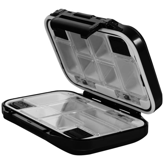 SOPOTUTU Black Fishing Tackle Box Storage Organizer for Outdoor Fishing Trips and Angler Gear