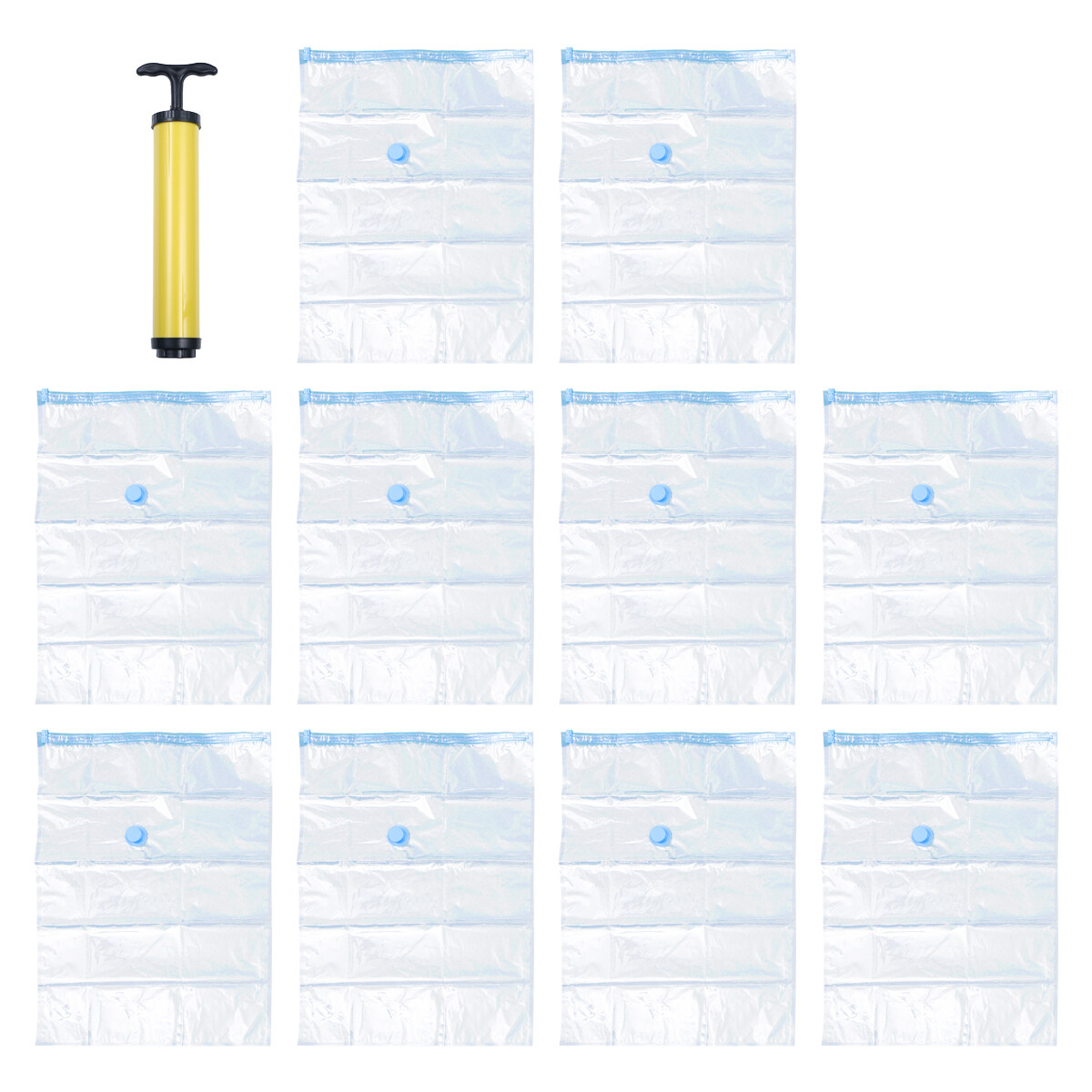 TUIBELYN 10-Pack Heavy Duty Vacuum Storage Bags with Hand Pump, Space Saver Sealing Bags for Clothes, Blankets, Pillows, Comforters, Duvets
