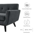 thumbnail image 3 of Sofa, Charcoal Grey Gray, Fabric, Modern Contemporary, Mid Century Living Hotel Lounge Cafe Lobby, 3 of 8