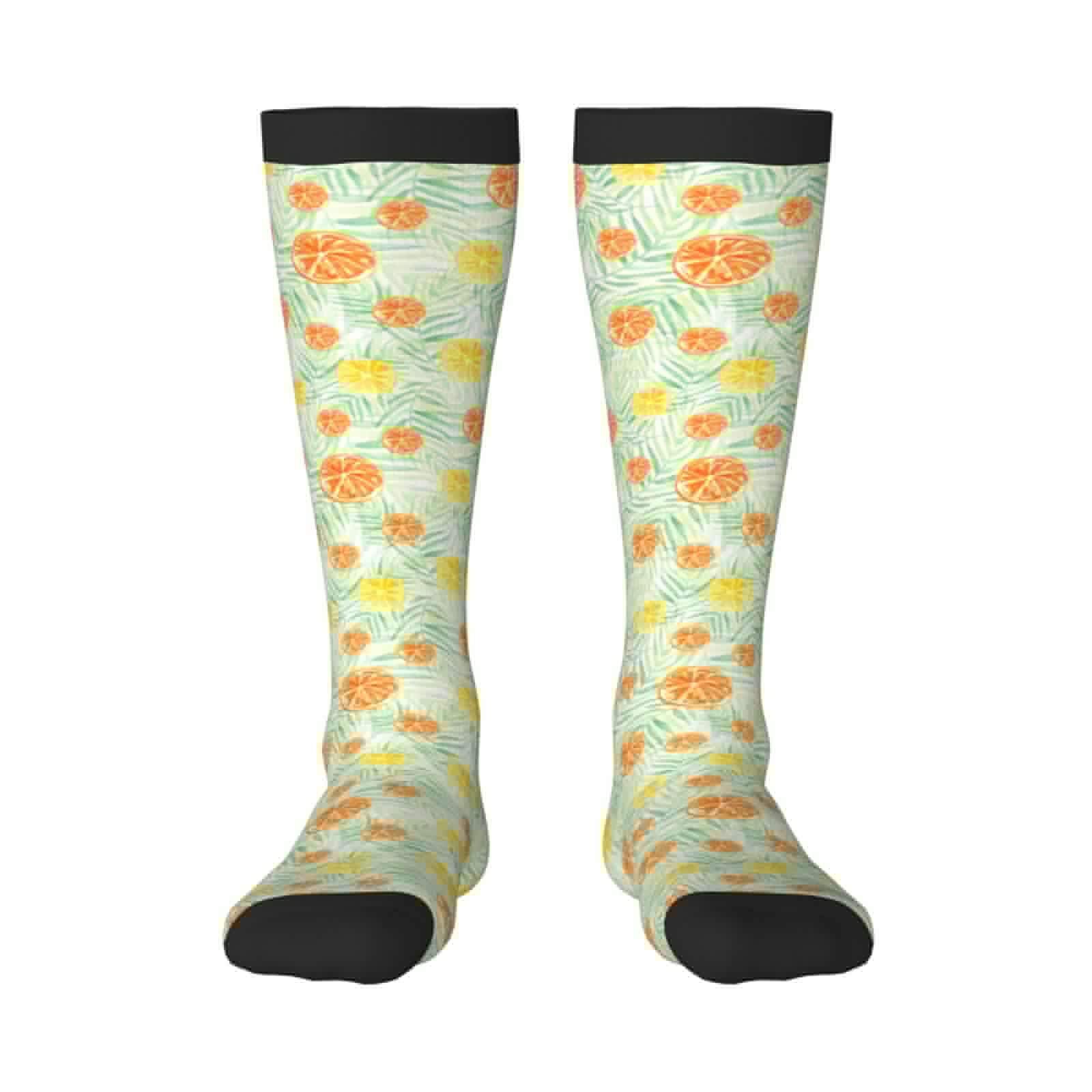 thumbnail image 2 of Picia Women Crew Soft Moisture-wicking Socks Tree Palms Lemon Pattern Design Cotton Socks, One Size fit All, 2 of 9