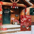 thumbnail image 2 of Jbralid Love You Valentines Day Garden Flag 12x18 Inch Outside Double Sided, Love Hearts Flowers Rustic Yard Outdoor Decorative Flag Red, 2 of 6