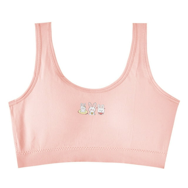 TZEWGL Summer Sports Bra For Middle School Student Racerback Straps Soft Elastic Waistband Spandex For Teen size 10-12T