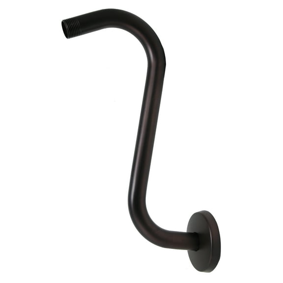 8" S-style Shower Arms, Oil Rubbed Bronze Finish, with Flanges (Rise Shower head up by 8")
