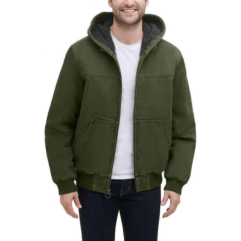 G.H. Bass Co. Men s Hooded Cotton Canvas Shell Workwear Jacket Green Large