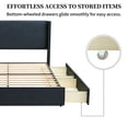 thumbnail image 3 of Queen Bed Frame and Upholstered Headboard, Platform Bed with Storage Drawers , Sturdy, Noiseless, No Box Spring Needed, Easy Assembly, Black, 3 of 11
