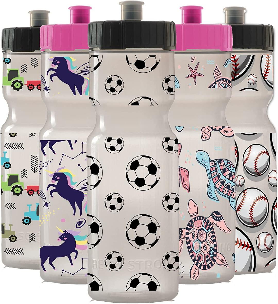  Bulk Water Bottles for Kids - (Pack of 12) 18 oz - 7.5 Inch  BPA-Free Plastic Squeeze Sports Bottles with Pop-Up Tops & Handles for  Summer, School, Sport Teams, Student Gifts