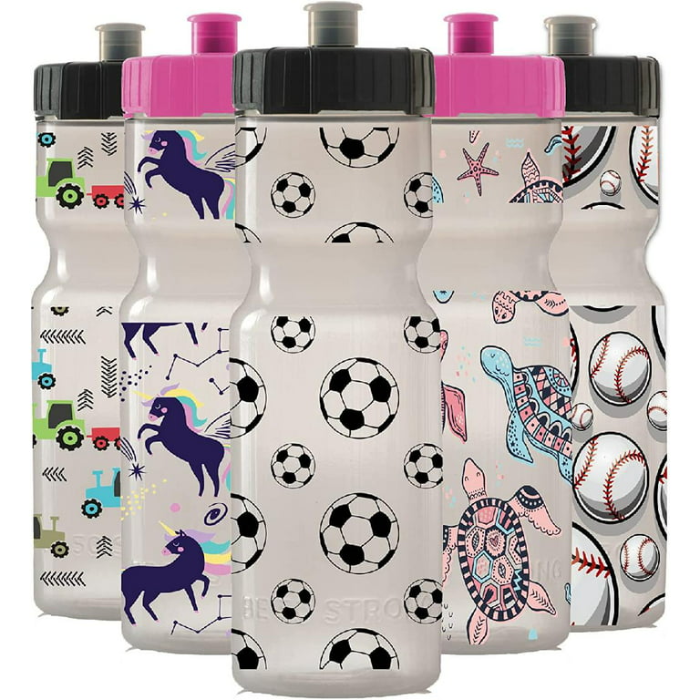 Kids Sports Squeeze Water Bottle - 22 oz. BPA Free Sport Bottle W/ Easy  Open Push/Pull Cap - Durable Bottles Perfect for Boys & Girls, School &  Sports - Made in USA 