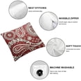thumbnail image 4 of BANET  Throw Pillow Covers Paisley Design Red Classic Pattern Short Plush Pillowcase Home Decor Cushion Case for Couch Sofa Bed , Super Soft &amp; Comfortable 22x22in, 4 of 5