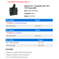 thumbnail image 2 of Ignition Coil - Compatible with 1991 - 1995 Toyota MR2 1992 1993 1994, 2 of 2