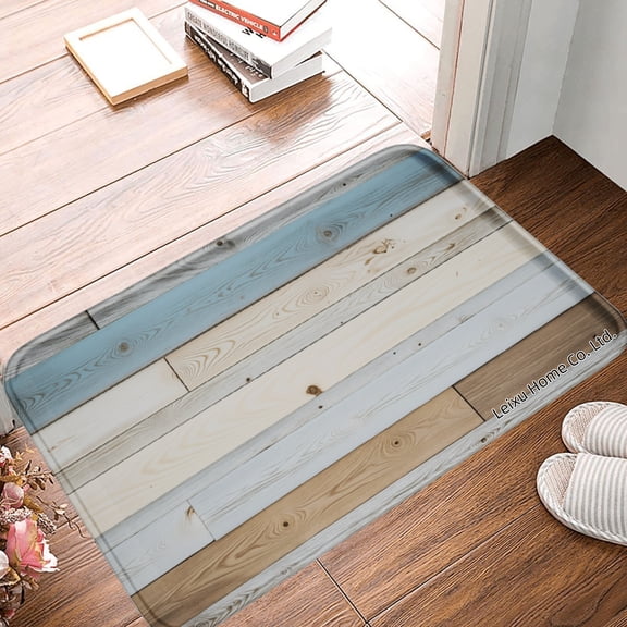 FJPT Non Slip Flannel Polyester Floor Mat For Bathroom Kitchen Bedroom Decor 31.5x19.7 inch