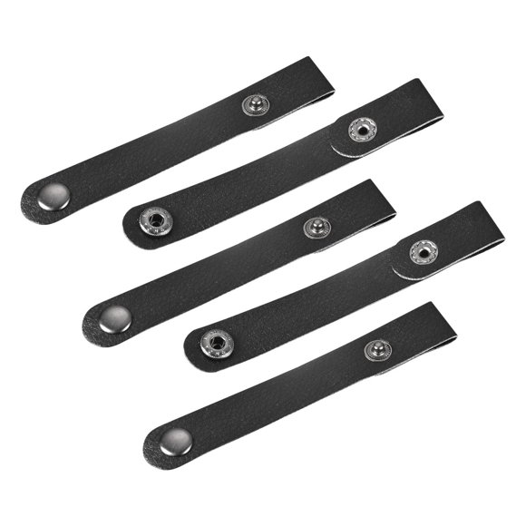 EcoFlex Leather Cable Organizers - Set of 5 Portable Cord Straps