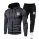 thumbnail image 4 of Chándales de moda para hombre, sudaderas con capucha, traje de otoño e invierno, suéter con capucha y pantalones deportivos para hombre, conjunto de dos piezas, ropa para correr para hombre, 4 of 4