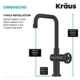 thumbnail image 6 of KRAUS Urbix Industrial Single Handle Kitchen Bar Faucet in Matte Black, 6 of 13