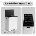 thumbnail image 6 of 16 Gallon Kitchen Trash Can, 30L+30L Step Dual Recycling Bin with 2 Removable Barrel, Wide Step Pedal, Soft Close Lid, Large Stainless Steel Garbage Can for Home and Office, 6 of 7