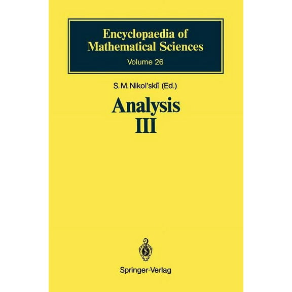 Encyclopaedia of Mathematical Sciences Analysis III: Spaces of Differentiable Functions, Book 26, (Paperback)