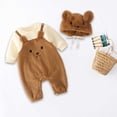 thumbnail image 4 of Zwiiyzr 2025 Infant Baby Girl Boy One Piece Outfit Solid Romper Long Sleeve Onesie Cotton Jumpsuit With Hat Outfits Baby Clothes Black, 4 of 7
