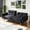 Black|75in, variant on Aukfa 75" Pillow Top Arm Futon Convertible Sofa Bed, Tufted Loveseat Sleeper Couch for Home Office, Linen, Black