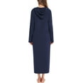 thumbnail image 2 of HLSOHJP Women's Long Robe Zip Up Hoodie House Coat Pocket Long Sleeve Full Length Housecoat, 2 of 6