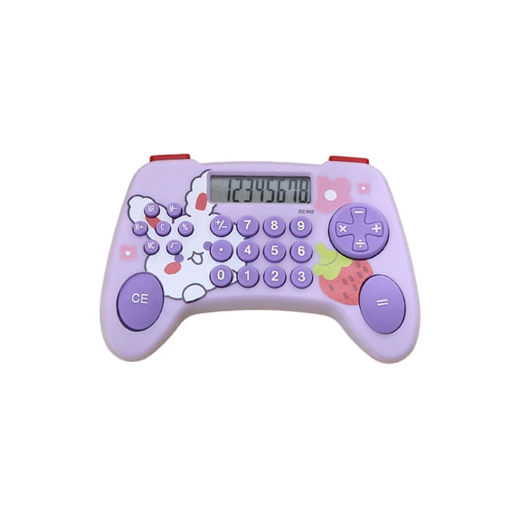 Cute Cat Calculators Basic for Teachers Basics Office, Game-Style Calculator, Custom-Shaped Calculator, Digital Portable Arithmetic Calculator(Purple)