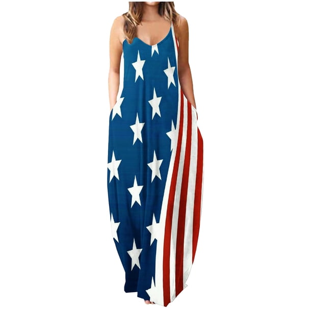 Maxi vestidos de mujer verano casual cuello en V sin mangas vacaciones playa bolsillos vestido largo Fridja hjkh6968