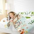 thumbnail image 4 of Feelyou Cartoon Monogrammed E Bedding Comforter Set for Kids, Jungle Raccoon Twin Comforter Sets, Cute Animal Wildlife Reversible Bedding Set, Super Cozy Room Decor, 2 Pieces, 4 of 8