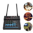 thumbnail image 1 of Microphone Mixer, Professional 4 Channel Audio Mixer with Dual Wire less Microphone Sound Mixer Board Console Blue tooth 48V Phantom Power USB Interface for DJ Karaoke Studio, 1 of 7