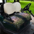 thumbnail image 2 of Golf Cart Seat Covers for 2 Seater, Stained Glass Soft Microfiber Cart Seat Towel Blanket, Vintage Abstract Botanical Plant Absorbent Breathable Non Slip Bench Seats Protector for Golf Course 51"x31", 2 of 9
