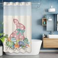 thumbnail image 6 of Happy Easter No Hooks Shower Curtain with Snap-in Liner Rabbit Colorful Eggs Floral Spring Retro Linen Shower Curtains for Bathroom, Waterproof, Easy Install, Washable 36"x72", 6 of 9