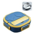 thumbnail image 1 of Carevas Lunch Box With Fork 2 Compartment Japanese Lunch Box Reusable Lunch Dinner Containers Leakproof Stainless Steel Bento Box for Adults Kids School Office, 1 of 7