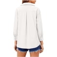 thumbnail image 2 of Ahabrexf 3/4 Sleeve Tops for Women Turndown Collar V Neck Pullover Casual Blouse 1Pc, 2 of 6