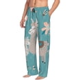 thumbnail image 2 of Bingfone Teal Mama Llama Mens All Over Print Sleep Pajama Pants-X-Large, 2 of 9