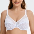 thumbnail image 7 of MELENECA Women's Minimizer Bras for Large Bust Underwire Plus Size Full Coverage Lace Bras White 48E, 7 of 7