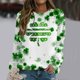 thumbnail image 5 of Xuyuer St. Patrick's Day Sweatshirts for Women Shamrock Shirt Clover Printed Irish Gift Casual Loose Long Sleeve Fit Tops, 5 of 5