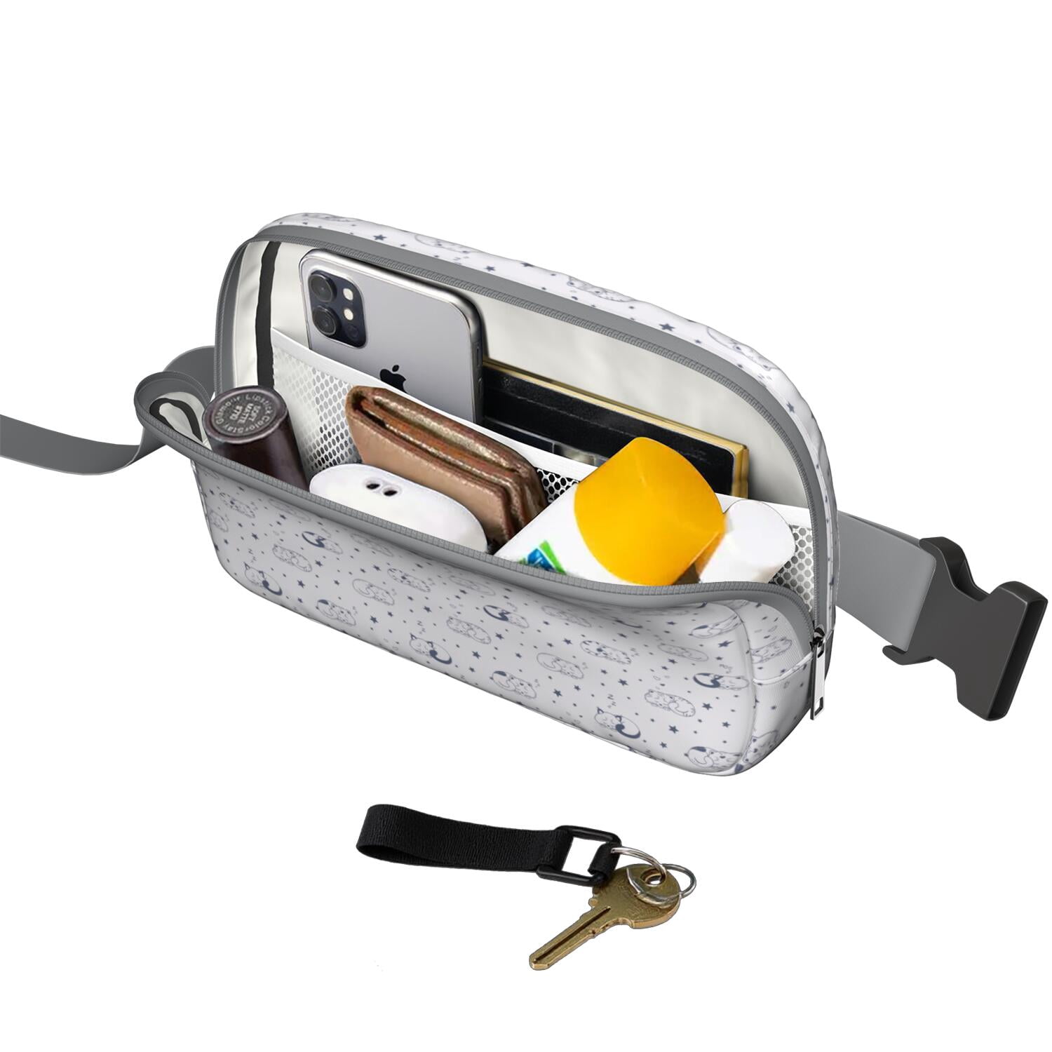 Cute Cat Print Belt Bag – Funny Pet Lovers Fanny Pack for Women with Adorable Pattern and Comfortable Adjustable Strap