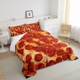 thumbnail image 4 of Erosebridal Pizza Twin Comforter Set Adults,Realistic Funny Food Bedding Set Room Decor,Pepperoni Sausage Bedding Comforter Sets Novelty Gifts Pizza Quilt Bed Set 2Pcs, 4 of 5