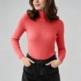 thumbnail image 4 of Diufon Turtleneck Sweaters for Women Fall Winter Warm Long Sleeve Ribbed Knit Pullover Slim Fitted Basic Layering Tops, 4 of 10