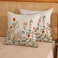 thumbnail image 2 of Spring Pillow Covers 18x18 Inch 2 Pcs Sage Green Wild Flower Decor Throw Pillows Floral Plant Leaves Seasonal Summer Outdoor Farmhouse Decoration Pillowcase Linen Cushion Cover for Couch Sofa, 2 of 4